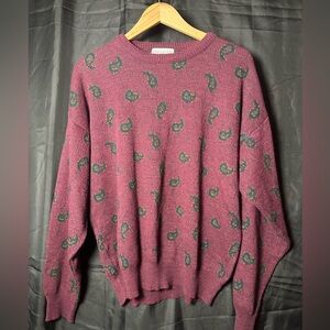 Vintage Collectif Sweater Mohair Wool Blend Italy Grandpa Paisley Street